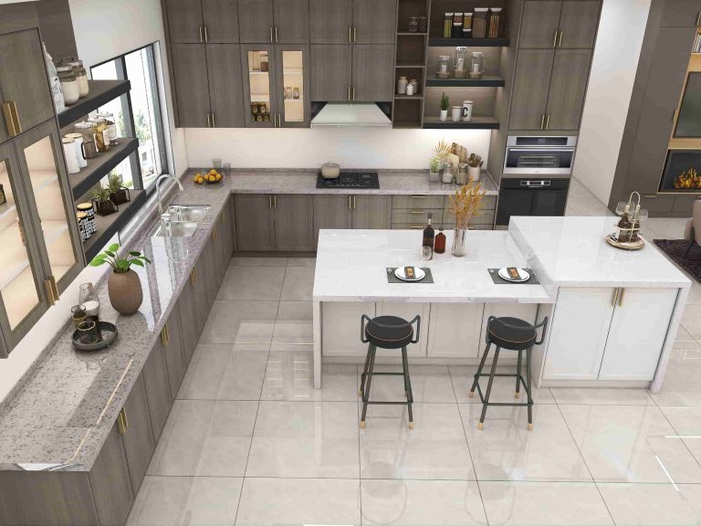 Bringing Nature In Bright Kitchen Spaces with Dark Wood Accents